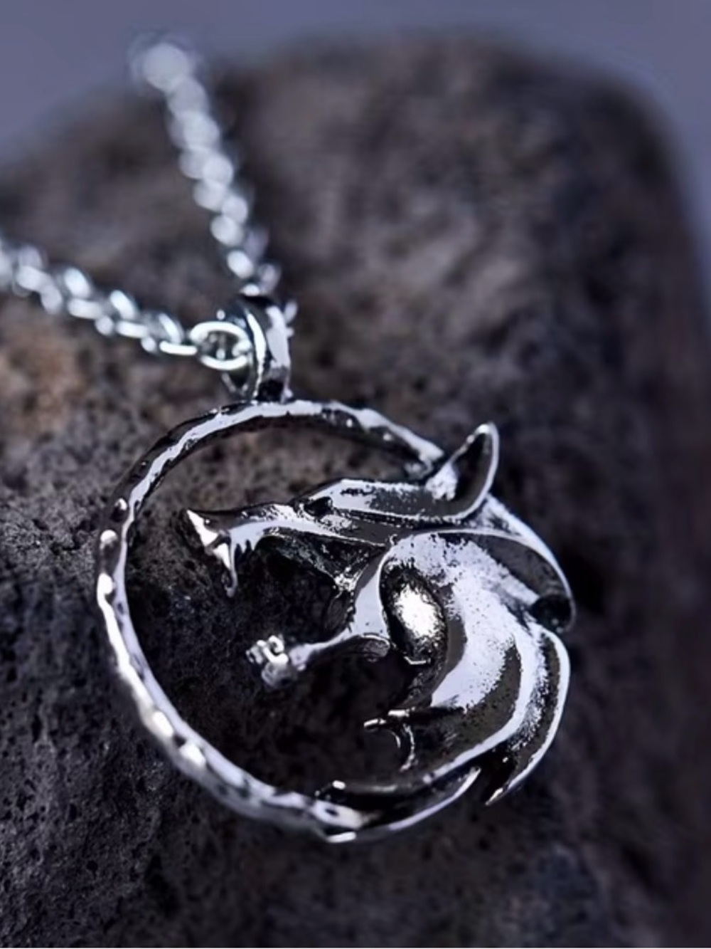 Silver coloured Fox Pendant Necklace